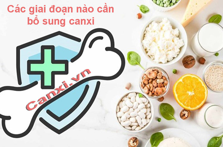 Các giai đoạn cần bổ sung canxi