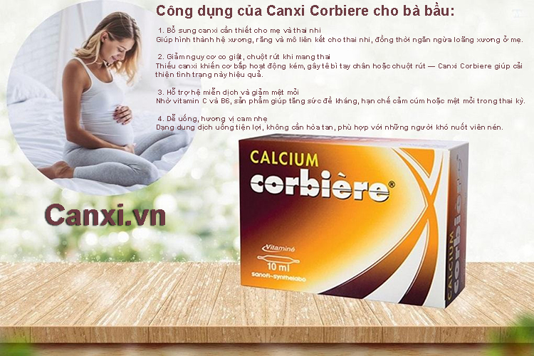 Công dụng của Canxi Corbiere cho bà bầu