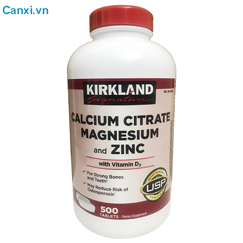 Canxi Hữu Cơ Kirkland Calcium Citrate + D3